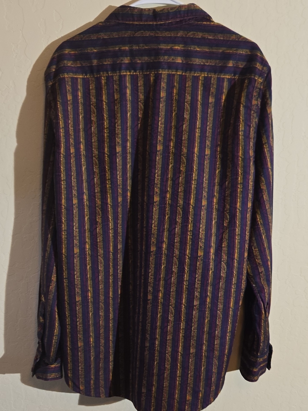 Robert Graham Purple and Gold Striped Button-Down Shirt - Picture 10 of 11